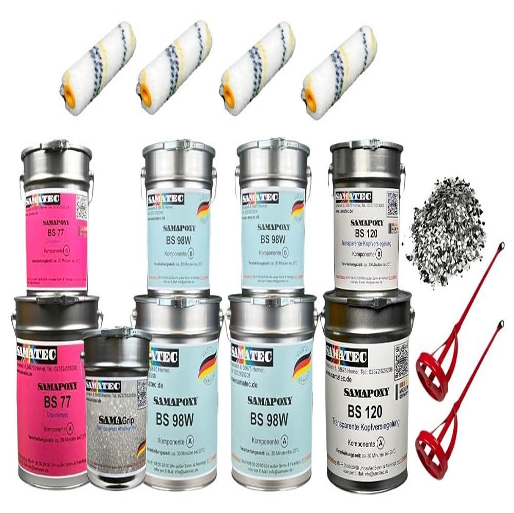 2K Epoxy Resin Floor Coating DIY Test Set, Matte, for 5 m² (RAL 4007 Purple Violet)