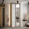 MEBLE KRYSPOL Cannes 5 Modern Wardrobe with 2 Sliding Doors, Clothing Rail, Shelves and Mirror, 205.2 x 120 x 60 cm, Artisan White/Silver view 2