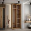 MEBLE KRYSPOL Cannes 5 Modern Wardrobe with 2 Sliding Doors, Clothing Rail, Shelves and Mirror, 205.2 x 120 x 60 cm, Artisan White/Silver view 3