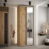 MEBLE KRYSPOL Cannes 9 Modern Wardrobe with 2 Sliding Doors, Hanging Rod, Shelves and Mirror, 205.2 x 110 x 60 cm, Artisan/Artisan Silver view 2