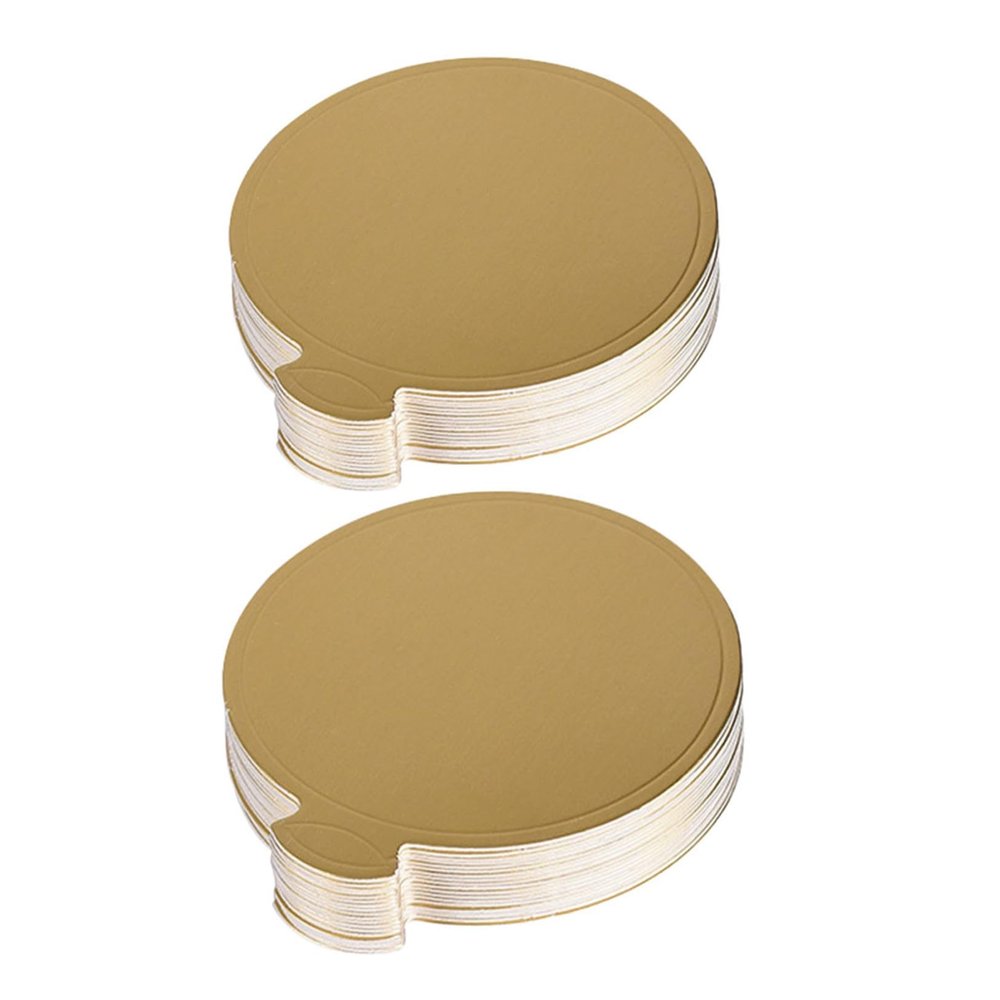 PRETYZOOM 50-Pack Gold Round Cake Boards, 11 cm