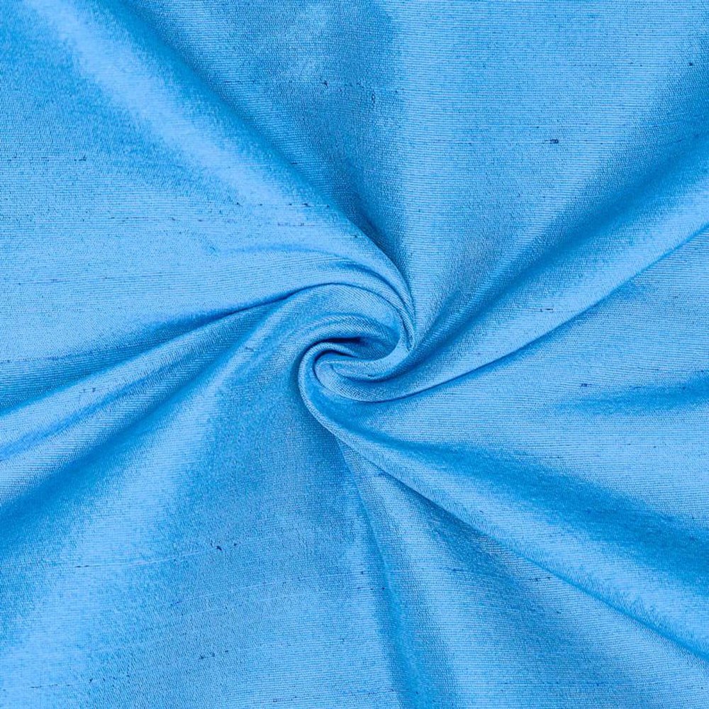 Fabric Mart Direct Blue Synthetic Silk Fabric by the Meter, 111 cm/44 in Wide, Iridescent Fabric for Bridal Dresses