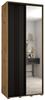 MEBLE KRYSPOL Cannes 7 Modern Wardrobe with 2 Sliding Doors, Clothes Rail, Shelves and Mirror - 205.2 x 110 x 45 cm - Artisan Black/Black view 1