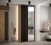 MEBLE KRYSPOL Cannes 7 Modern Wardrobe with 2 Sliding Doors, Clothes Rail, Shelves and Mirror - 205.2 x 110 x 45 cm - Artisan Black/Black view 2