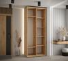 MEBLE KRYSPOL Cannes 7 Modern Wardrobe with 2 Sliding Doors, Clothes Rail, Shelves and Mirror - 205.2 x 110 x 45 cm - Artisan Black/Black view 3