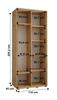 MEBLE KRYSPOL Cannes 7 Modern Wardrobe with 2 Sliding Doors, Clothes Rail, Shelves and Mirror - 205.2 x 110 x 45 cm - Artisan Black/Black view 4