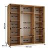 MEBLE KRYSPOL Cannes 2 Modern Wardrobe with 3 Sliding Doors, Clothes Rail, Shelves and Mirror – 205.2 x 180 x 45 cm – White/White/Silver view 4