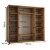 MEBLE KRYSPOL Cannes 10 Modern Wardrobe with 3 Sliding Doors, Hanging Rod and Shelves, Black, 205.2 x 200 x 60 cm view 4
