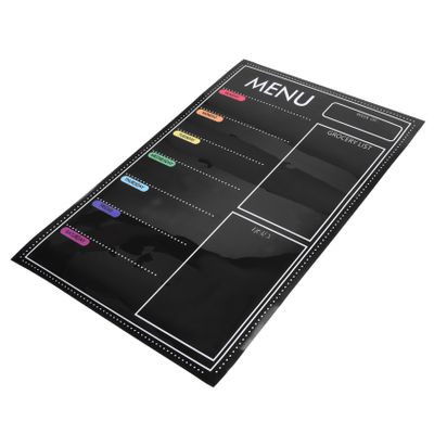 EXCEART Magnetic Menu Board for Refrigerator, Wipeable, Black, PET