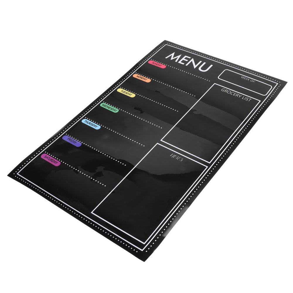 EXCEART Magnetic Menu Board for Refrigerator, Wipeable, Black, PET