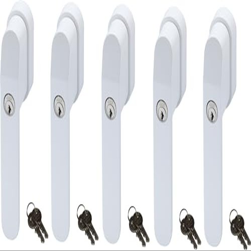 ABUS FG400W Lockable White Window Handle, Set of 5, Keyed Alike AL0145, 10 Keys