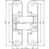Anselmi AN1603D Concealed Door Hinge, 3D Adjustable, 60 kg view 2