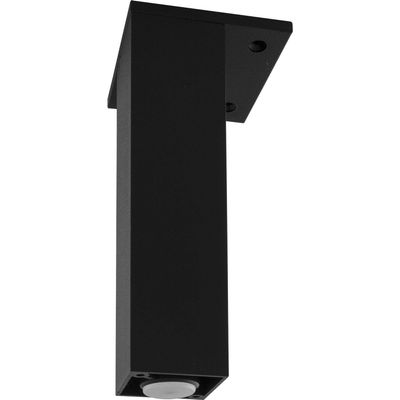 Decorative Furniture Leg 40 x 40 mm, 160 mm, Adjustable, Black Aluminum