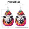 Elegant Leather Drop Earrings with Llama Design view 4