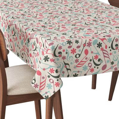 HEKO PANELS Washable Tablecloth, Musical Notes, 140 x 240 cm