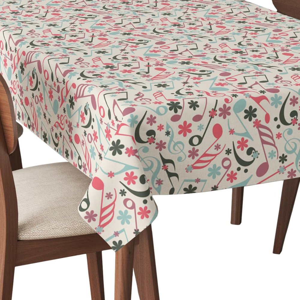 HEKO PANELS Washable Tablecloth, Musical Notes, 140 x 240 cm