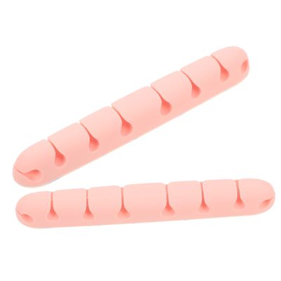 UPKOCH 2-Pack 8-Slot Silicone Cable Organizers, Pink