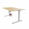 OKA Easy Up Electric Height-Adjustable Ergonomic Desk for Home Office, 5-Year Warranty, Made in Germany (Vicenza Oak Top/Silver Frame, 160 x 90 cm) view 1