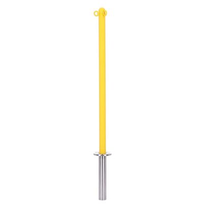 TIBU Yellow Stainless Steel Barrier Post with Ground Sleeve, 42.4 mm