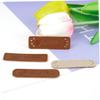 STOBOK 24-Piece Handmade PU Leather Sewing Labels with Holes and Buttons view 2