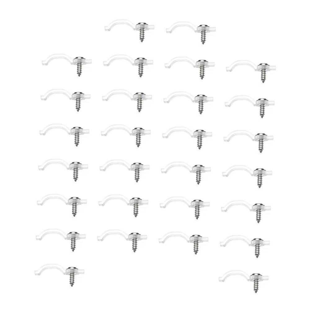 Veemoon 100 Transparent LED Light Strip Mounting Clips with Screws
