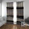 HOBBOY Black Ink Art Blackout Curtains, Gray & Yellow Watercolor, 2 Panels, 2x W140 x L160 cm view 1