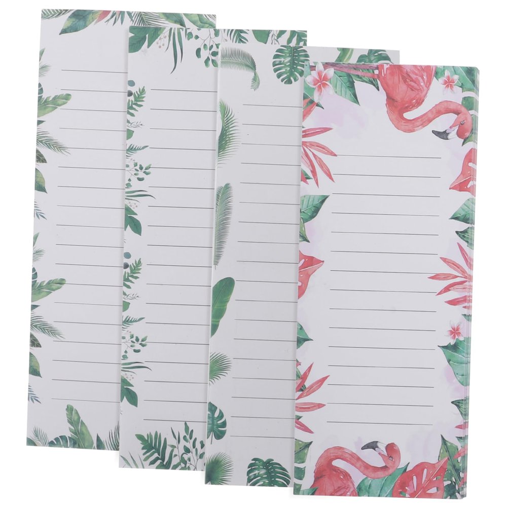 TEHAUX Magnetic Refrigerator Notepad, 4-Pack with Magnetic Back