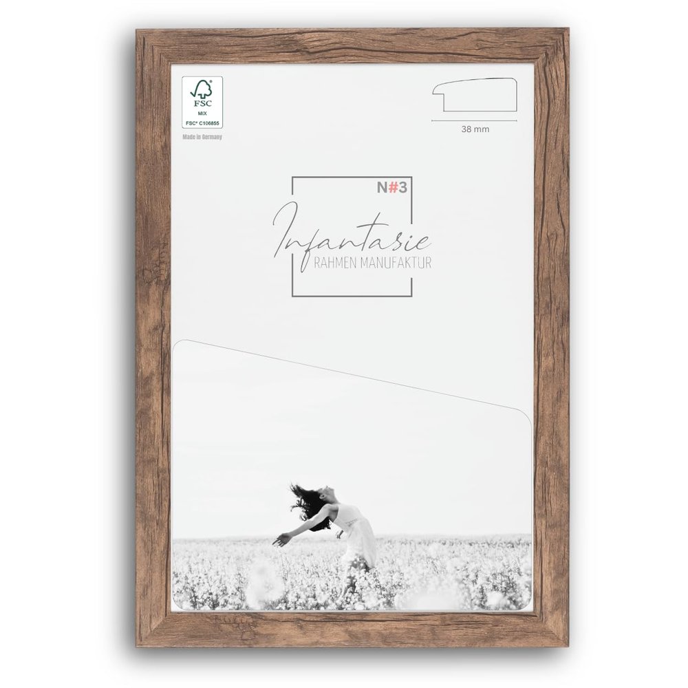 Infantasie N3 Picture Frame 30 x 55 cm, Dark Brown Oak, MDF Wood