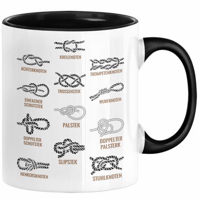 Nautical Knot Mug – Sailing and Motorboating (Black)