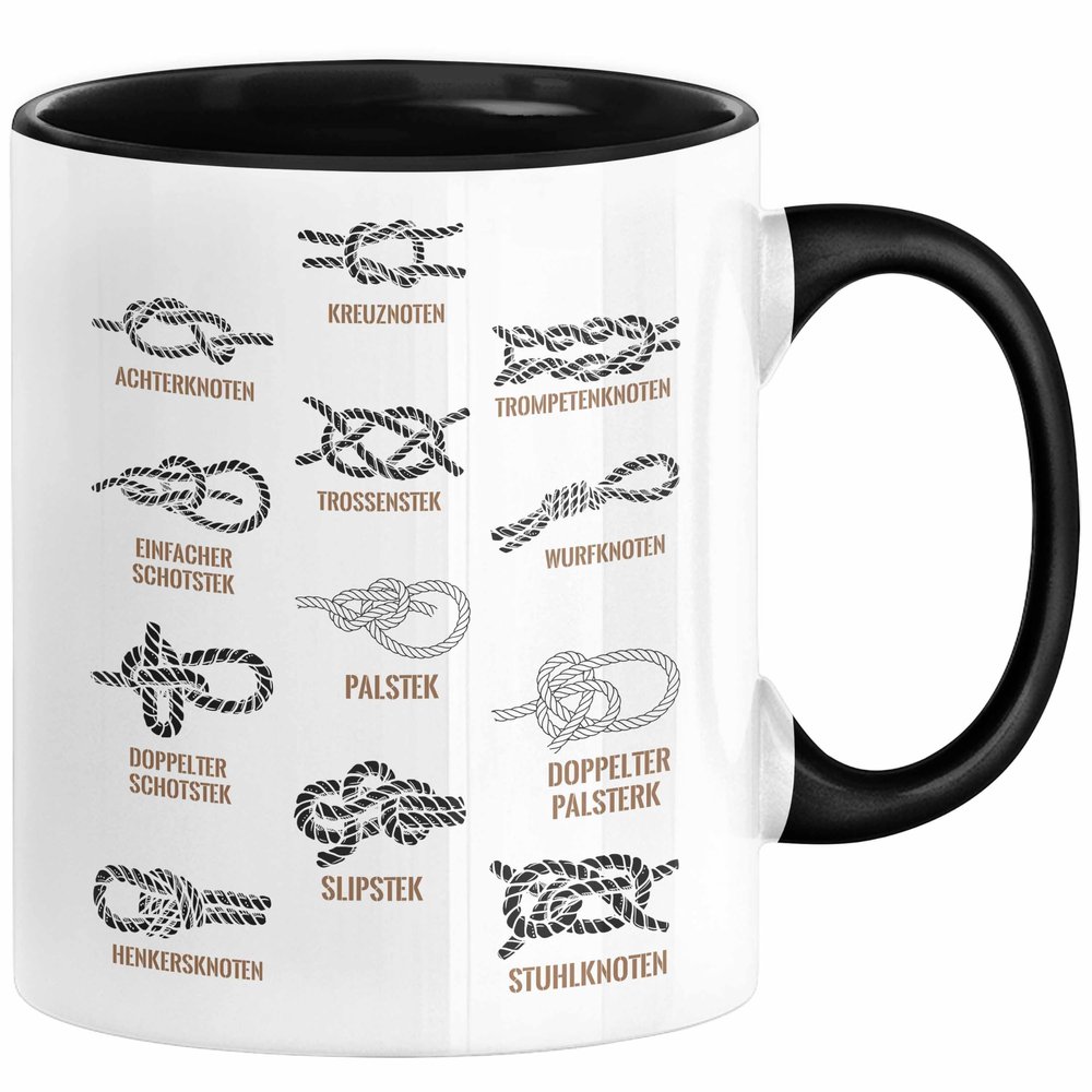 Nautical Knot Mug – Sailing and Motorboating (Black)