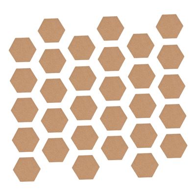 Operitacx Non-Slip Self-Adhesive Hexagonal Cork Coffee Coasters, 30-Pack, Heat-Resistant, Khaki