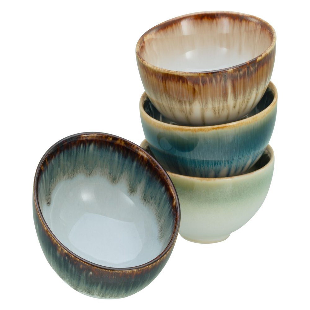 Creatable 21724 Cascade 4-Piece Stoneware Soy Sauce Bowl Set