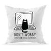 Moonai I'm from Tech Support Cat Supporting Decorative Throw Pillow Cover and Insert, 40 x 40 cm view 1