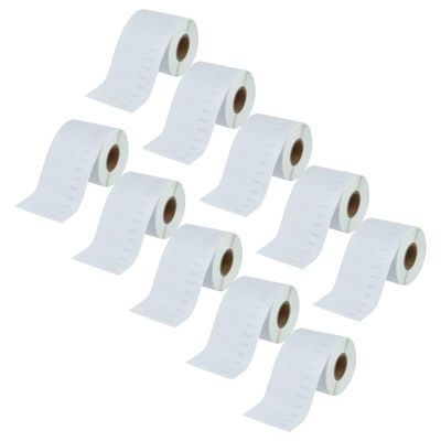 vhbw 10x Label Rolls, 59 x 190 mm, 110 Labels, Compatible with Dymo LabelWriter LW400 Turbo, LW450 Duo and LW450 Label Printers, White