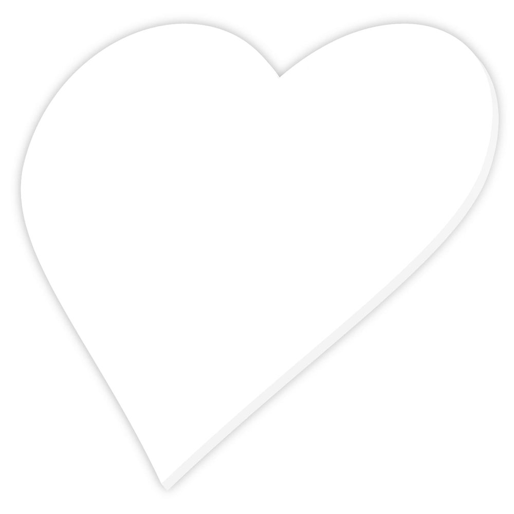 PLEXIGLAS Cut-to-Size White Heart, 3–50 cm