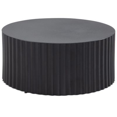 mbelando Round Coffee Table, Black Powder-Coated Metal, 67 x 67 x 31 cm