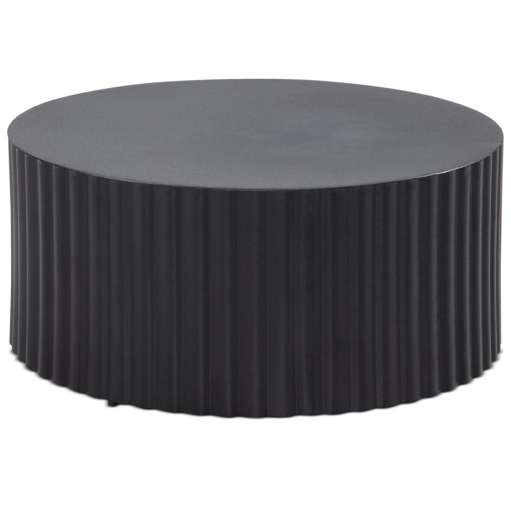 mbelando Round Coffee Table, Black Powder-Coated Metal, 67 x 67 x 31 cm
