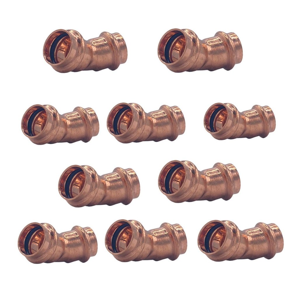 Amazinnov - Copper Crimp Connector, Copper Pipe Connector, Plumbing Fitting for Welding, 45 Hose, F22___Lot10