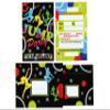 12 Birthday Invitation Cards – Jump Party Disco Theme for Kids, with Envelopes, Bags, Bookmarks, Stickers, City-Country-River and Tic-Tac-Toe view 2