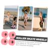HANABASS Outdoor Roller Skate Wheels, 4-Piece PU with Metal Bearings, Pink view 3