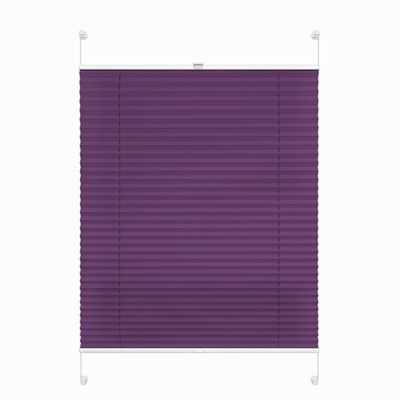 Rettika No-Drill Pleated Blind, Plum, 95 x 200 cm