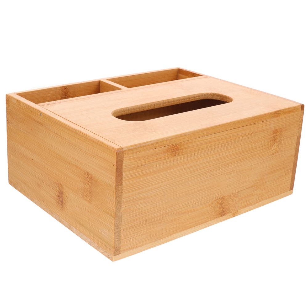 Zerodeko Wooden Tissue Box with Grid Design