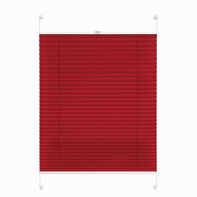 Rettika No-Drill Pleated Blind, Clip-Fit, Red, 45 x 50 cm
