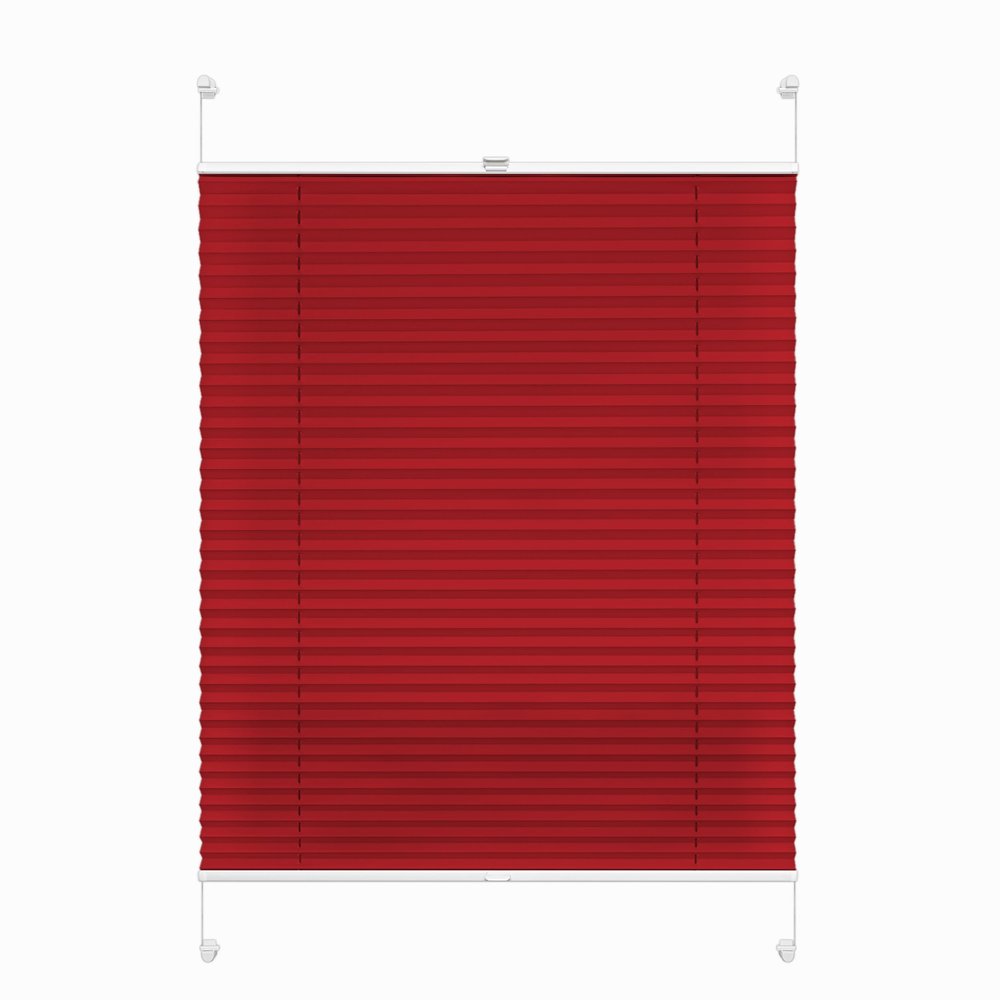 Rettika No-Drill Pleated Blind, Clip-Fit, Red, 45 x 50 cm