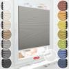 Schuette Blackout Honeycomb Pleated Blind, Silver Mist (Gray), 75 x 130 cm, Suprafix Screw-Mount Brackets view 1