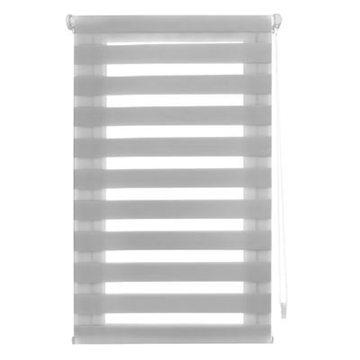 INTERBLIND | Tool-Free Day & Night Roller Shade, EasyFix, Gray, 70 x 130 cm