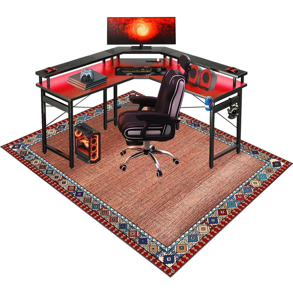 Office Chair Mat - Gaming Chair Mat - Desk Chair Mat - Non-Slip Floor Protection Mat for Hard Floors, Laminate and Parquet, 100 x 120 cm