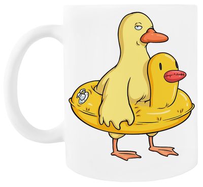 Generic Double Duck White Ceramic Coffee Mug