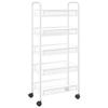 Primal Internet GmbH Narrow 5-Tier Rolling Kitchen Cart, Metal, White view 1