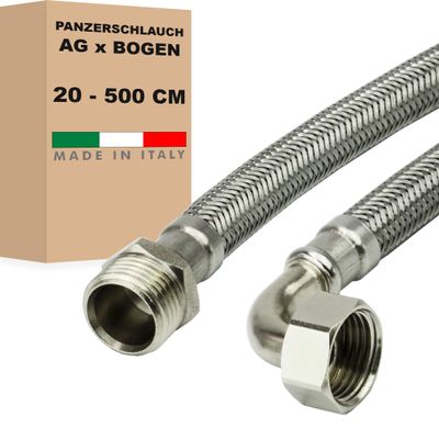 AWM Stainless Steel Flexible Hose DN8, 1/2 in, 130 cm